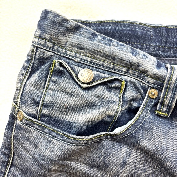 Projekraw Buckle Light Wash Whiskered Hand Sanded Relaxed Straight Jeans (38/34) - Picture 12 of 15